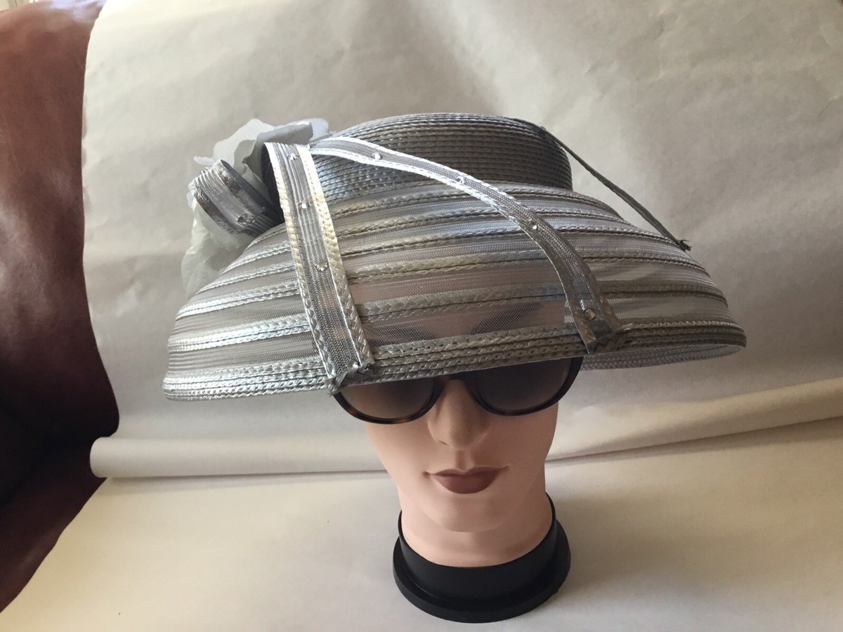 Vintage Derby/Church Hat Designed by Sylvia NewYork/Unique Silver/Upscale  Classy