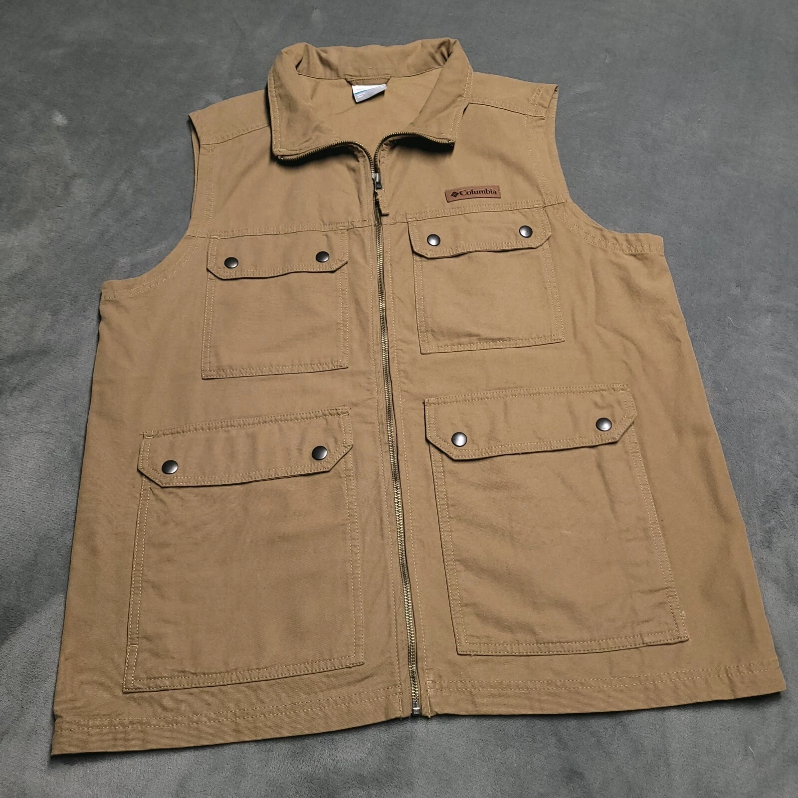 Columbia Canvas Large Full Zip Cotton Pockets Outdoors Casual Workwear