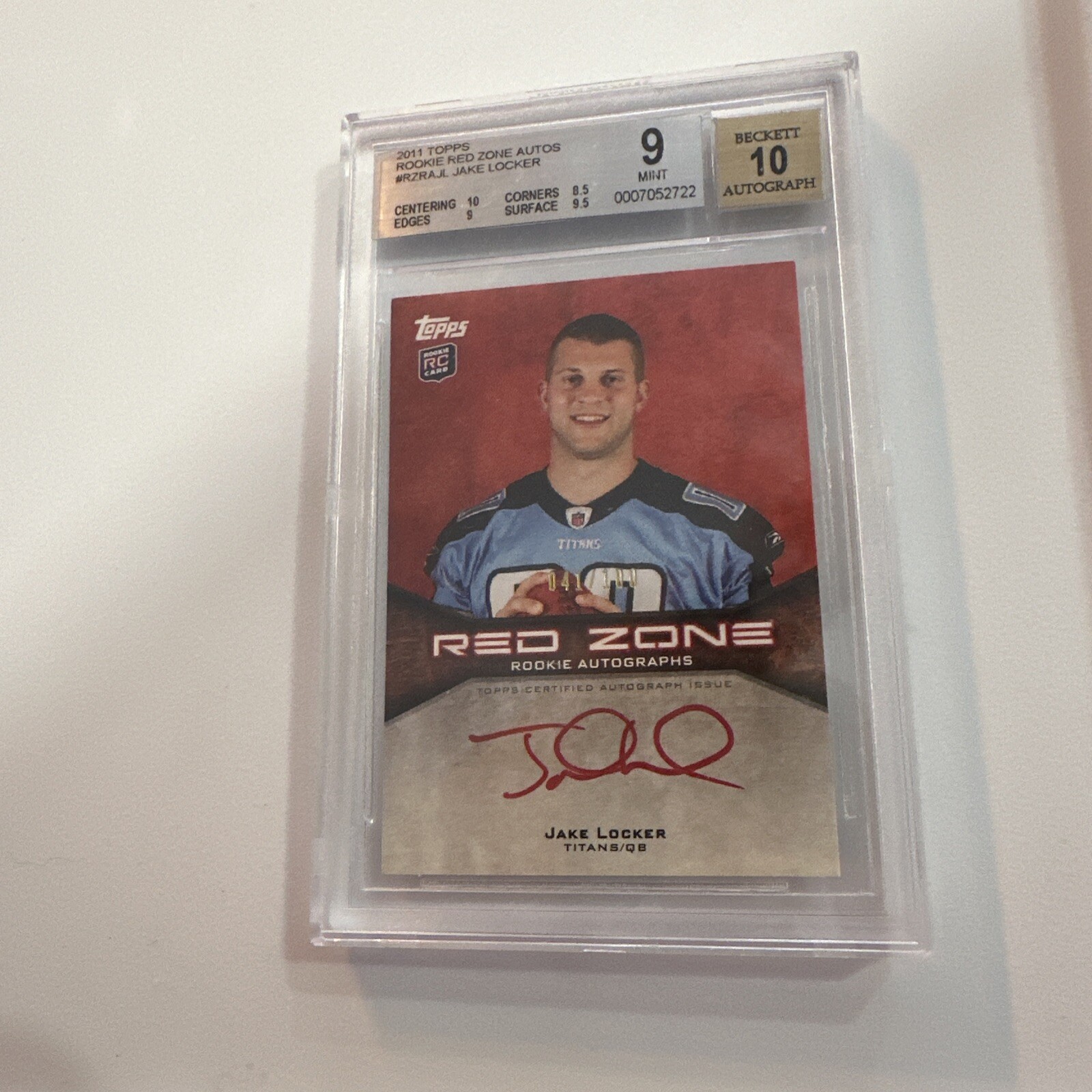 Jake Locker Topps Rookie Red Zone Autographs #JL Base