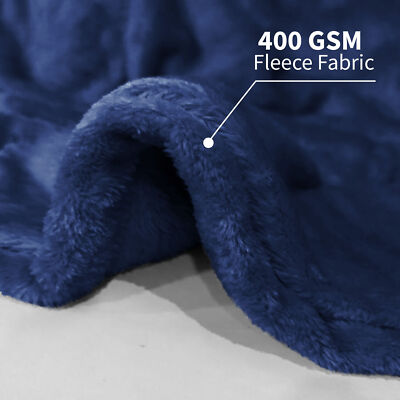 Reversible Large Faux Fur Fleece Throw Super Soft Light Weight Sofa Bed Blanket