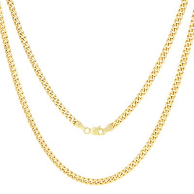 14K Yellow Gold 4mm Miami Cuban Link Chain Italian Necklace Mens Women 20''