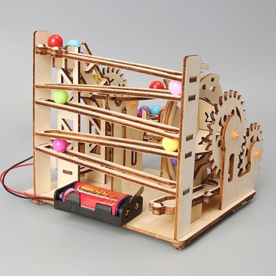 3D elektrisches Holzpuzzle Zum Selbermachen Wissenschaft Kit einfache Montage Gebäudemodell