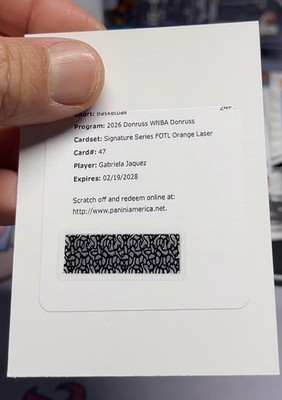 Gabriela Jaquez 2026 Donruss WNBA FOTL Orange Laser RC Auto /13 Redemption Sign