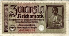 Banknote 20 Reichsmark ND (1940-1945) Reichskreditkasse ZWK-5a Ro.554a P-R139
