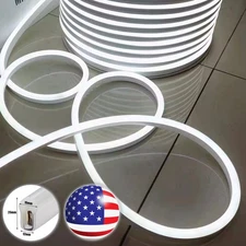 110V 100ft Led Neon Rope Light Strip Waterproof Indoor & Outdoor Home Bar Decor