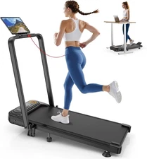 3.5 HP 4 in1 Foldable Treadmill For Home 8% Incline LED Electric Running Joggin