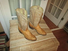 VtG Men's Tony Lama E1651 El Rey Exotic Quill Ostrich Cowboy Boots Men Size 9 C