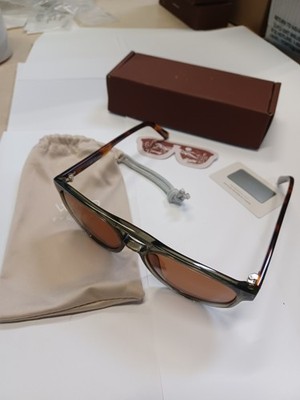 WMP Sturdy Aviator Sage Frame Brown lens 56-17-145 hudson