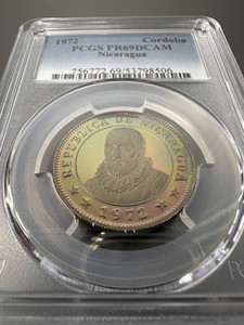 1972 Nicaragua Cordoba Proof Coin PCGS PR69 DCAM Top Pop 5/0 KM#26 Toned!