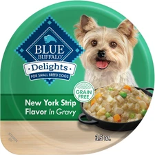 Blue Buffalo Delights Small Breed Natural Wet Dog Food, NY Strip Flavor in Gravy