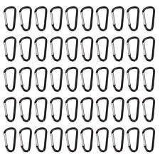 100pcs D Shape Aluminum Carabiner Spring Clip Hook Keychain Small Carabeaner ...