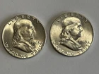 2- 1963 Franklin Half Dollars *ungraded Nice*