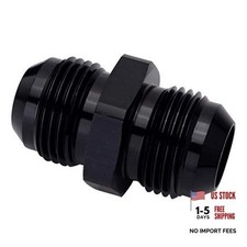 Union Fuel Hose Adapter Male Flare Coupler - Black 6AN to 6AN Straight