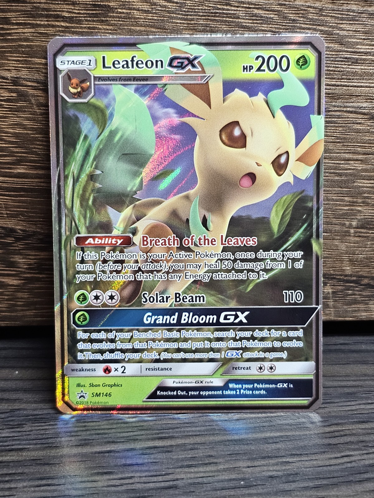 Leafeon GX - SM146 Pokemon Black Star Promo Sun & Moon Holo Foil Card NM
