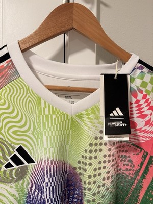 Adidas Jeremy Scott Jersey White Graphic Print Pride Tiro Soccer