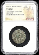 PORTUGAL. Alfonso V, "the African." 1438-1481. Æ Ceitil, NGC VF Details