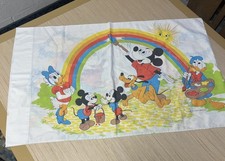 Vintage Walt Disney Pillowcase Mickey Mouse Rainbow Donald Duck Daisy...