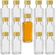 12× Glasflasche 100 ml eckig – Schraubverschluss, Likör, Öl, Essig, DIY