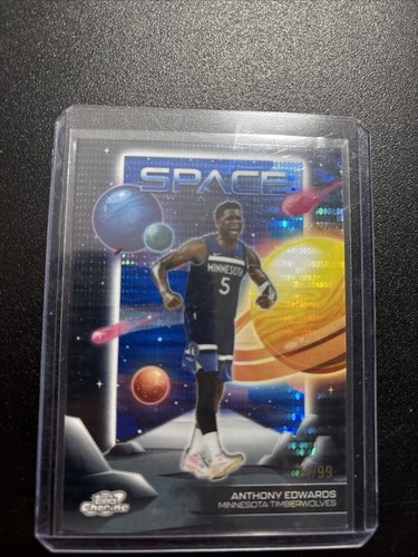 2025-26 Topps Chrome Cosmic Anthony Edwards Blue Moon Space Walk 74/99