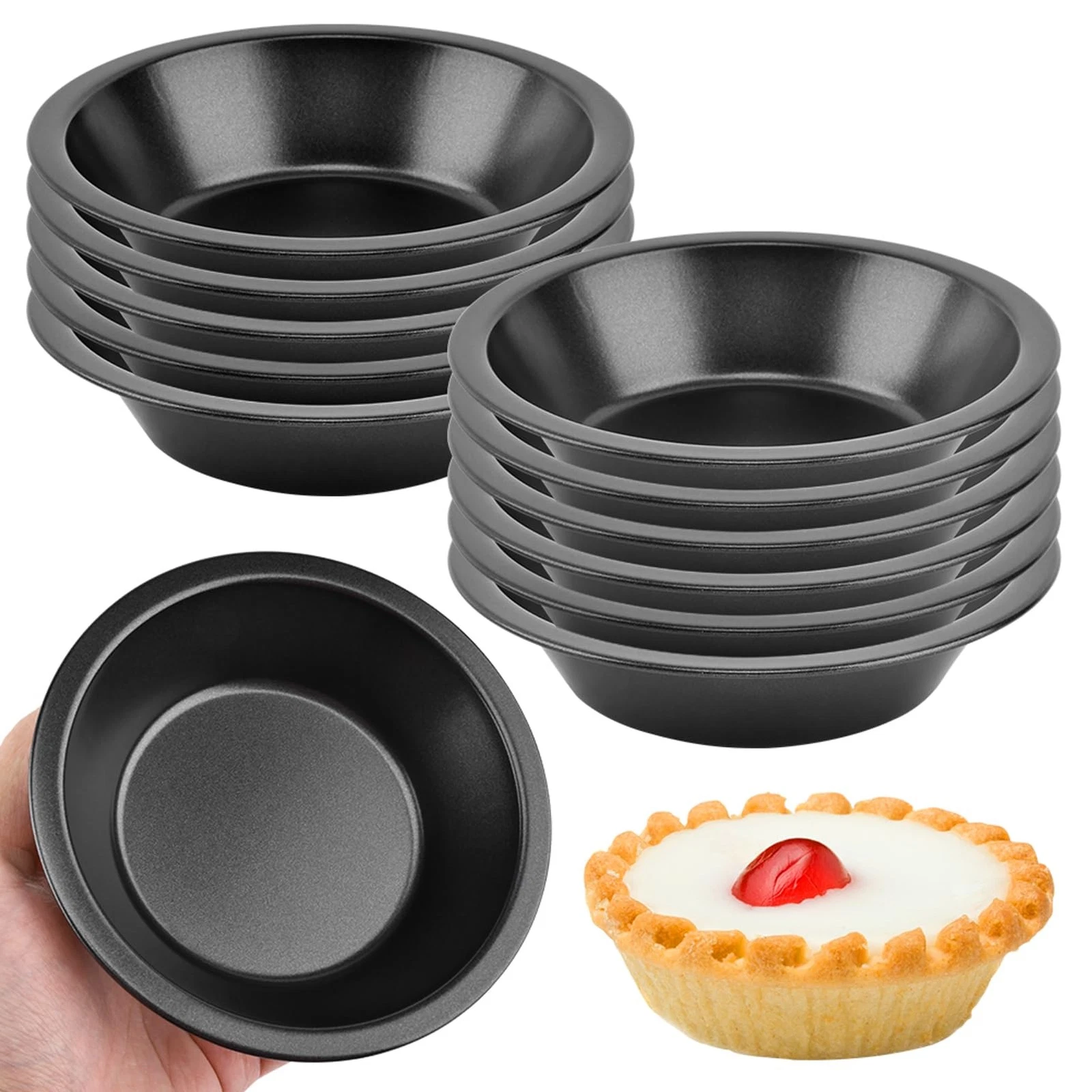5 inch Mini Pie Pan, 12 Pack Reusable Small Pie Pans Nonstick Small Pie Tins,...