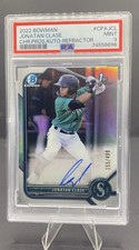 Jonatan Clase 2022 TOPPS CPAJCL Bowman Auto Refractor /499  Mint 9 RC Mariners