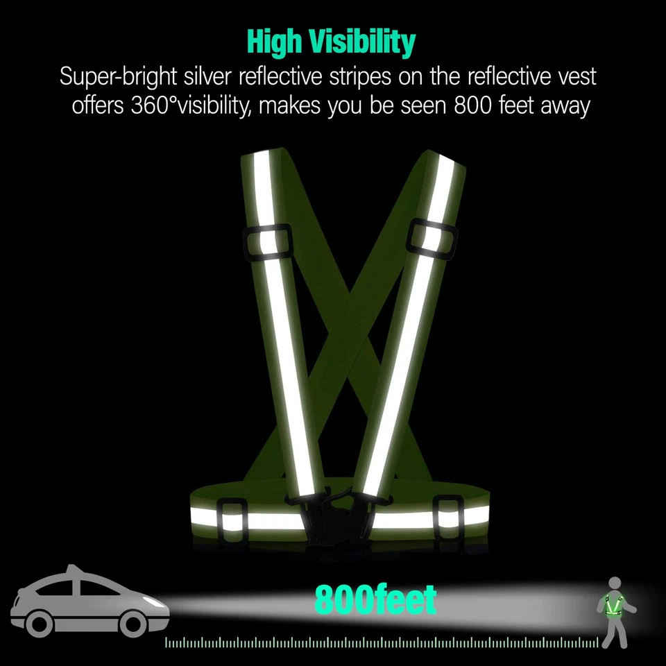 Reflective Vest Running Gear, 2Pack High Visible Safety VES for Cycling Joggi... - Image 2 of 4