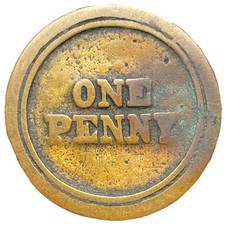 Antique Vintage Masonic  One Penny  Token Fre...