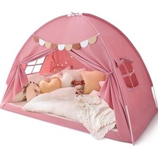 Bed Tent Twin, Bed Canopy for Kids Girls, Tents Toddler Portable Sleeping Pink