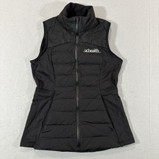 Lululemon Down Vest Womens 8 Black Down For It All Insulated Full Zip Embroidery