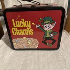TRIX / LUCKY CHARMS Cereal Large Tin Tote / Metal Lunch Box