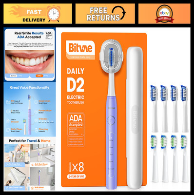 Ultrasonic Electric Toothbrush for Adults & Kids, Travel-Friendly, 60-Day Batter