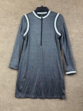 Boston Proper Dress Womens Small Gray Long Sleeve Athleisure Mock Neck Zip Up
