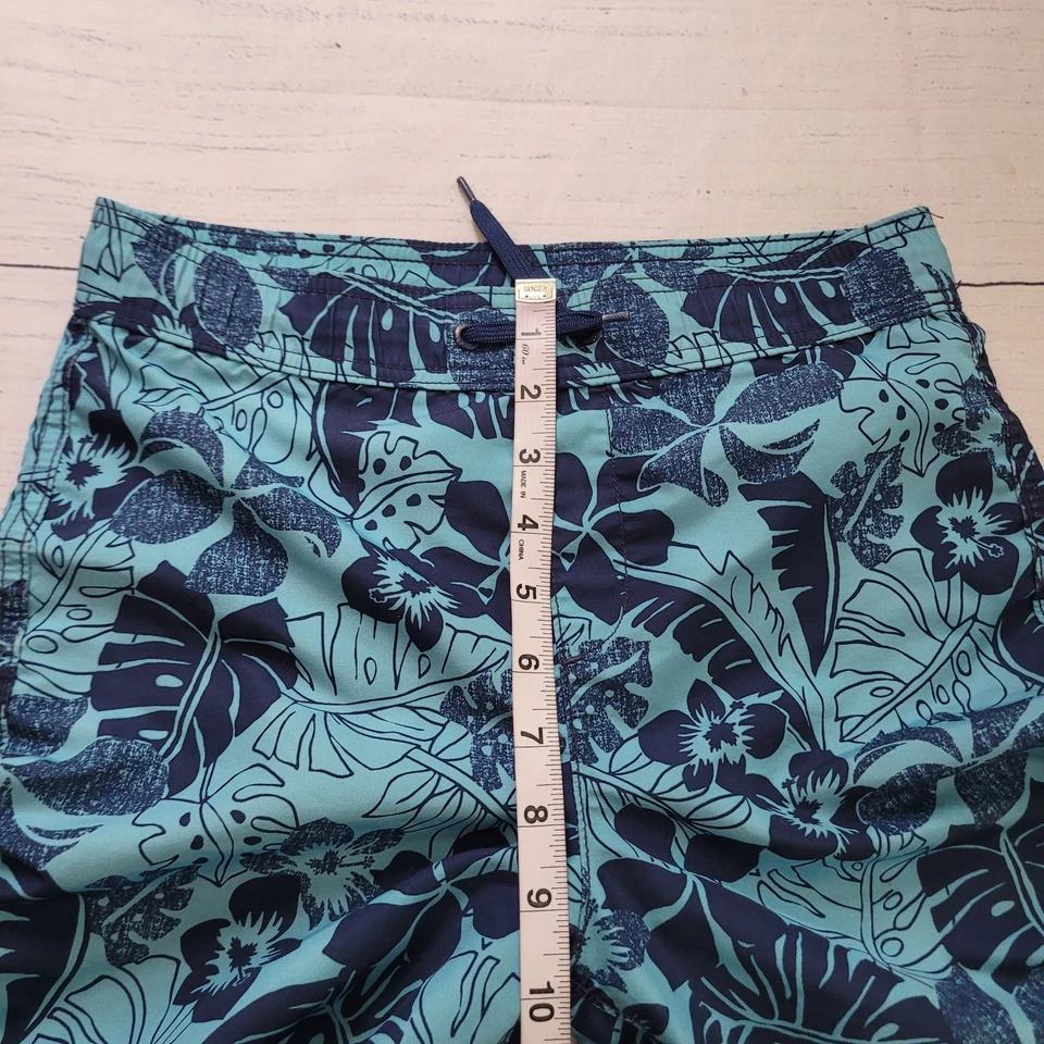 Bañador Lands End Niños Talla M Niño Azul Floral Hojas Cordón Verano Foto 3 de 4
