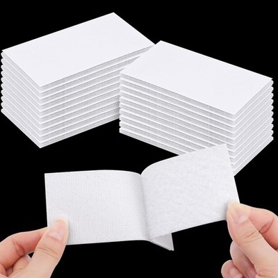 Velcro Klettband, selbstklebend, extra stark, 20 Stück, 5x10cm, weiß, doppels...