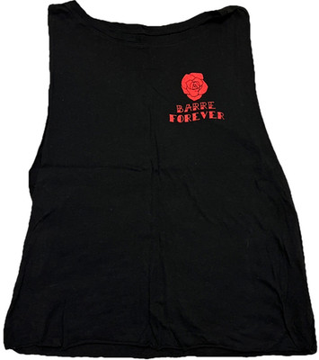 Barre Forever Rose Emi Jay Women s Small Black Tank Top USED Pure Barre Fitness