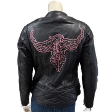 Milwaukee Leather Studded Embroidered Phoenix Thunderbird Moto Jacket