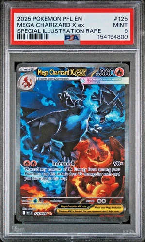 New ListingMEGA CHARIZARD X EX SPECIAL ILLUSTRATION RARE PHANTASMAL FLAMES #125 PSA 9 MINT