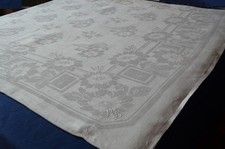 Tafeltuch Leinendamast aus der Spritzgußzeit 200 x 155 Mono AB