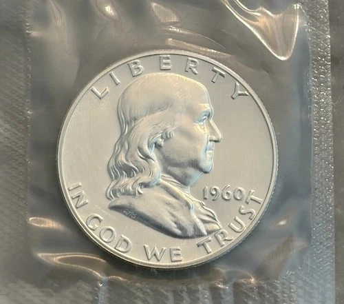 1960-P Franklin Half Dollar BU in Mint Cello - 90% Silver
