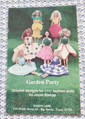 1980s crochet book ~ GARDEN PARTY BARBIE DRESSES ~ daffodil, tulip, ivy +