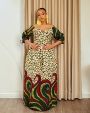 MYTRIBENG OGE AFRICAN PRINT MAXI WRAP DRESS