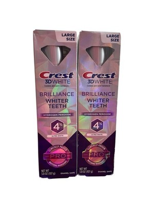 BIG DEAL - 2 Crest 3D White Brilliance Whiter Teeth Ultra PRO Toothpaste 4% HP