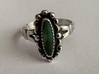 VTG. Bell Trading Post Native American Sterling Silver & Turquoise Ring Sz 5.25