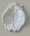 Vintage Westmoreland Oueen Victoria Open Hands White Milk Glass