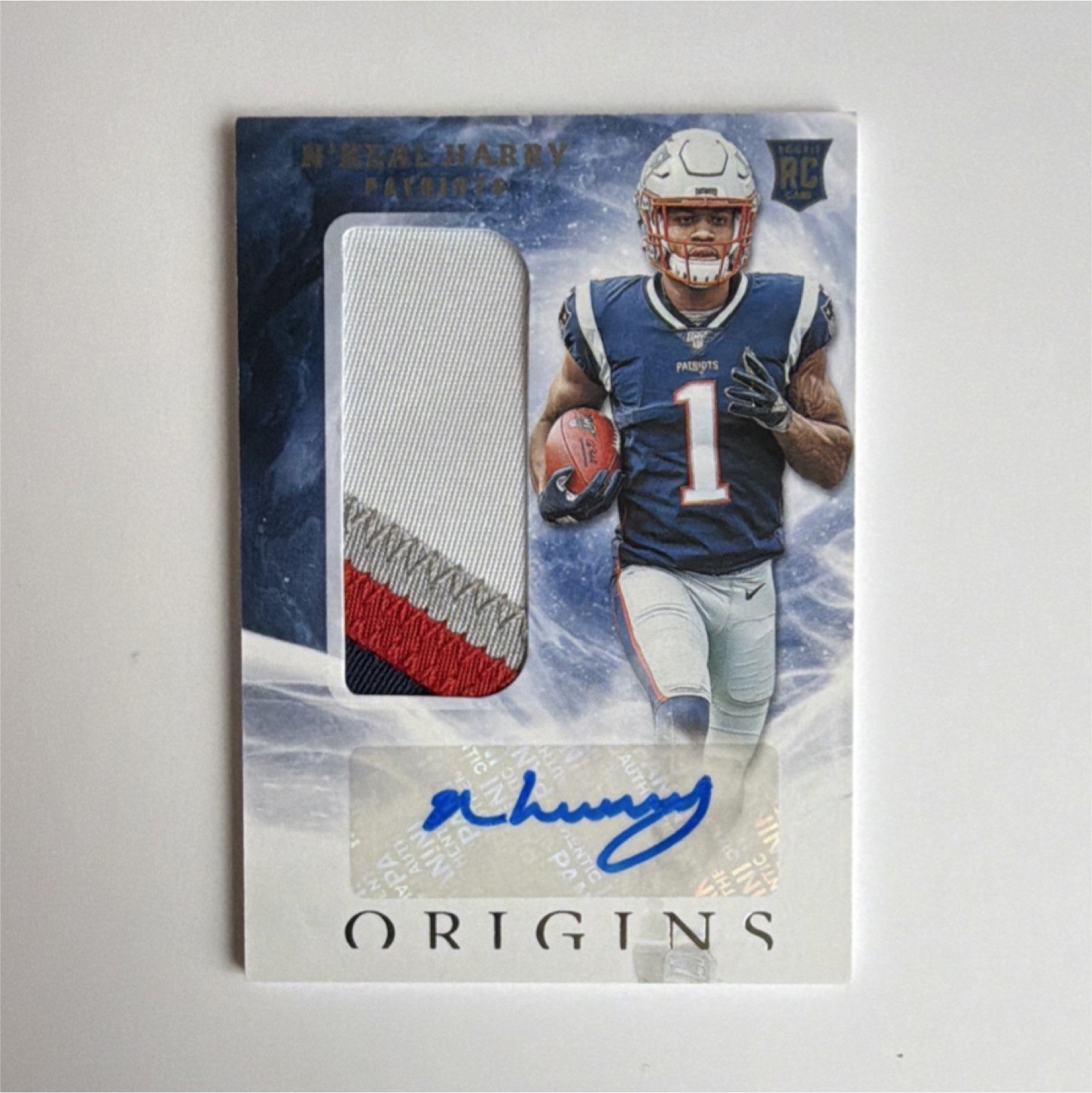 N'Keal Harry Panini Origins #119 Jumbo Patch Autograph