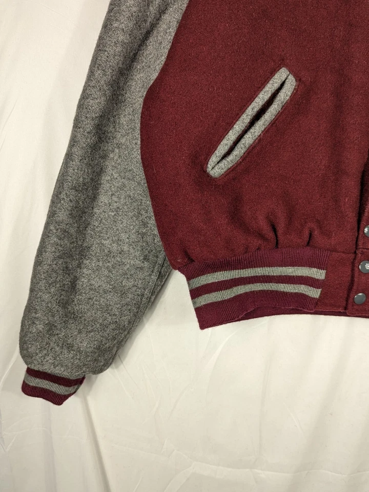 HOLLOWAY Vtg 70s Original College Jacket Wool Varsity JACKET Men's L - Image 4 of 4