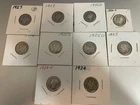 #8 Mercury Dimes Lot 10 90% Silver 1924, 1924D, 1925, 1925D, 1925S, 26,26D,27(2)