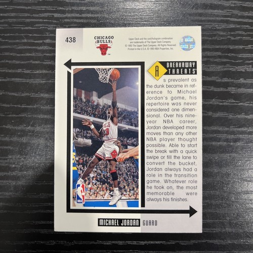 1993 - 1994 Upper Deck Michael Jordan Chicago Bulls #438 Basketball Card - Picture 2 of 2