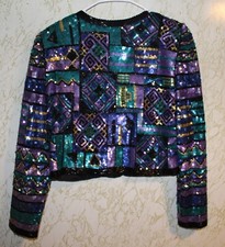 Vintage Colored Sequin Jacket by Laurance Kazar