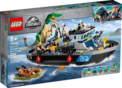 LEGO JURASSIC WORLD (76942) Baryonyx Dinosaur Boat Escape - 308